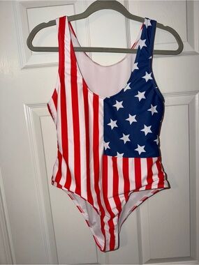 American Flag One-Piece Swimsuit - Red White Blue